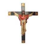 Cristo bizantino tallado en madera, decorado con hoja de Oro
